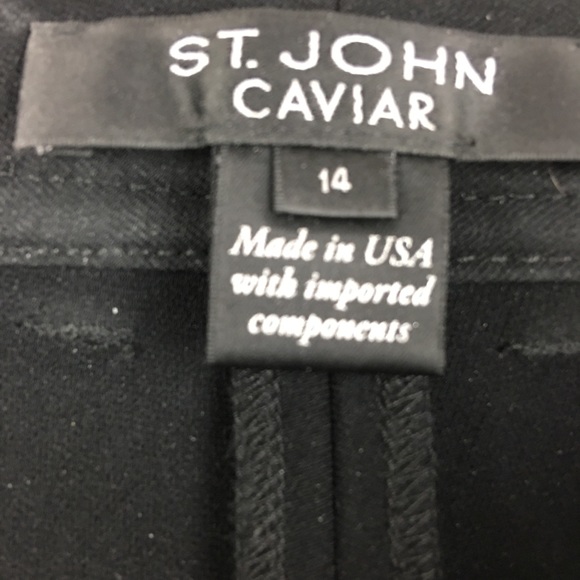 ST. JOHN Caviar Jennifer Black Ankle Slit … - Picture 6 of 7